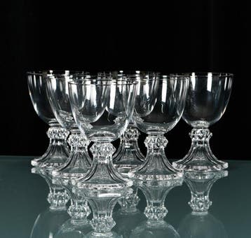 Prachtig lot van 6 antieke kristallen Val Saint Lambert