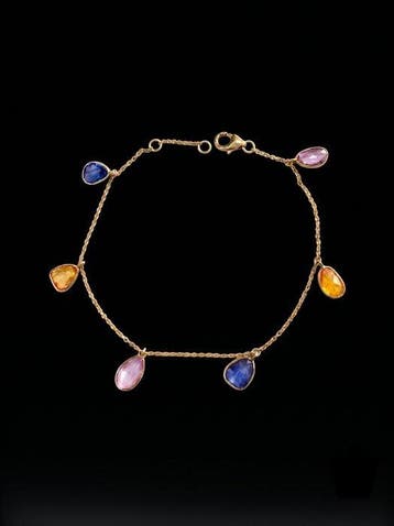 Armband - 18 karaat Geel goud - 4.51ct. tw. Saffier, Nieuw