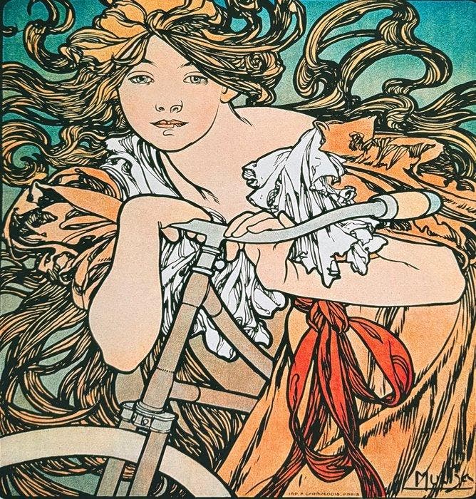 Marie Alphonse Mucha - “Advertising poster: Cycles Perfecta,, Antiek en Kunst, Kunst | Tekeningen en Fotografie