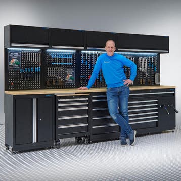 Datona Werkplaatsinrichting PREMIUM met eiken werkblad en, Doe-het-zelf en Bouw, Ophalen of Verzenden, Nieuw