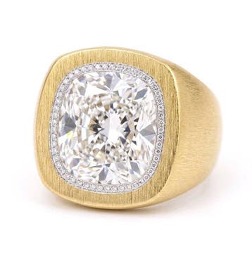 Bague - 14 carats Or jaune - 3.60ct. tw. Diamant (Cultivé en