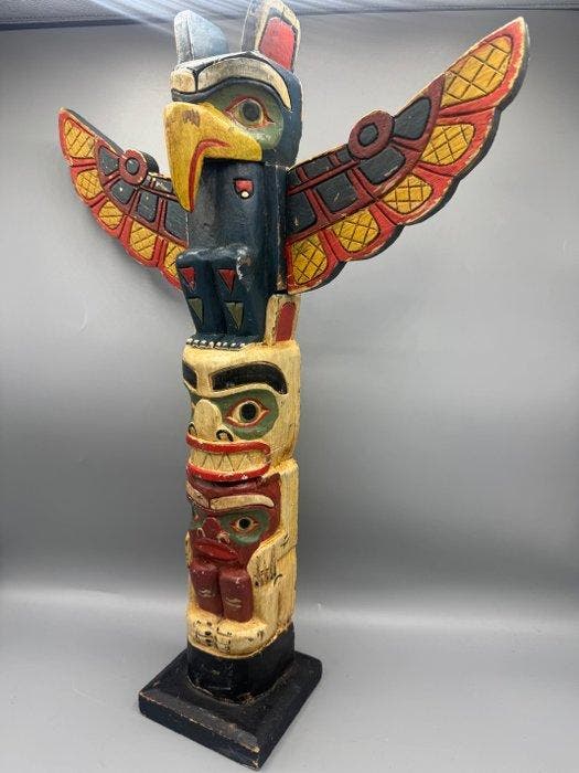 Houten decoratieve totem, Haida-stijl - Canada (Zonder, Antiquités & Art, Art | Art non-occidental