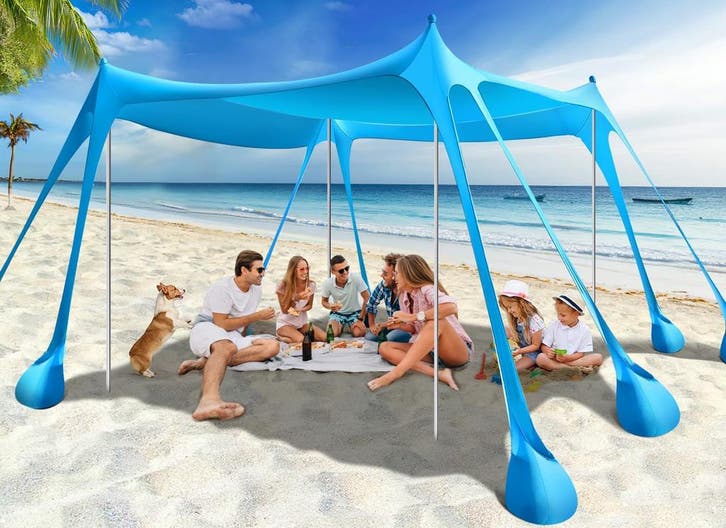 Strandtent 3x3m UV50+ | 43% korting | Retour deal, Caravanes & Camping, Tentes, Envoi