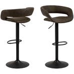 De Rebellenclub Lara Barkruk - Set Van 2 - Antraciet, Verzenden, Zo goed als nieuw, 90 cm of meer, 2 krukken