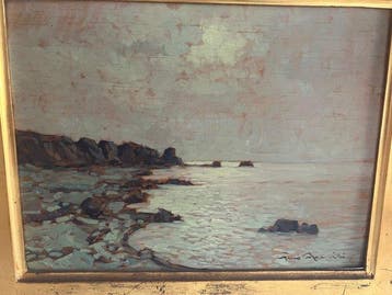 Gino Romiti (1881-1967) - Marina con scogliera - NO RESERVE