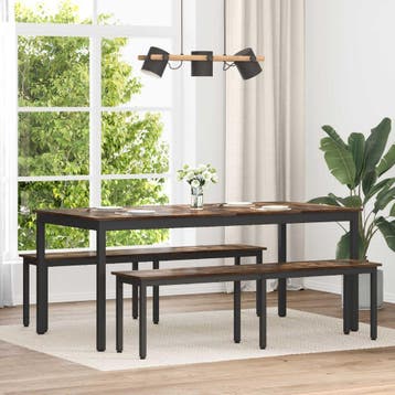 vidaXL Bank Rook Eik 160 x 35 x 45 cm Bewerkt hout, Verzenden, Nieuw