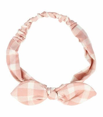 Haarband Knoop 6cm – Strikje met IJzerdraad – Ruitprint –, Nieuw