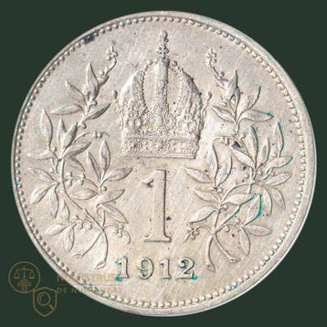 Oostenrijk. Franz Joseph I. 1 Corona 1912, 1913, 1914, 1915