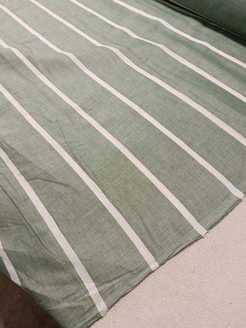 Stupendo misto cotone a larghe righe verdi - Textiel - 500