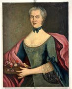 École italienne (XVIII) - Ritratto di dama con cesto di