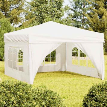 vidaXL Partytent inklapbaar met zijwanden 3x3 m crèmekleurig, Verzenden