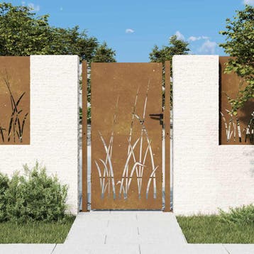 vidaXL Tuinpoort 100 x 175 cm Poedercoated staal Zwart, Verzenden