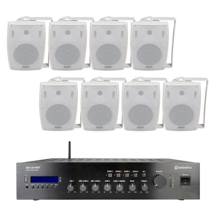 Horeca, Kantoor Of Winkel Geluidsinstallatie 8 Speakers En, Musique & Instruments, Microphones