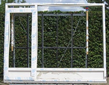 pvc terrasraam , raam , chassis ,kozijn 310 x 241 creme, Kunststof, Deurkozijn, 225 cm of meer, Nieuw