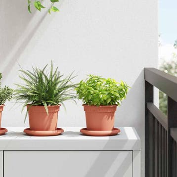 vidaXL Plantenpotten 24 st Baksteenrood Kunststof, Verzenden, Nieuw