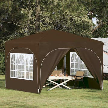 vidaXL Pop-up Feesttent 290 x 290 x 245 cm Taupe, Verzenden