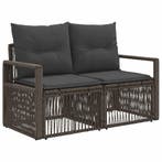 vidaXL Tuin Sofa 2-Aantal zitplaatsen Grijs poly rattan, Verzenden, Nieuw