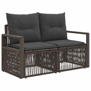 vidaXL Tuin Sofa 2-Aantal zitplaatsen Grijs poly rattan, Verzenden, Nieuw