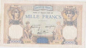 France Frankreich Fay 38/40 1 000 Francs Ceres en Merkur..., Verzenden, België