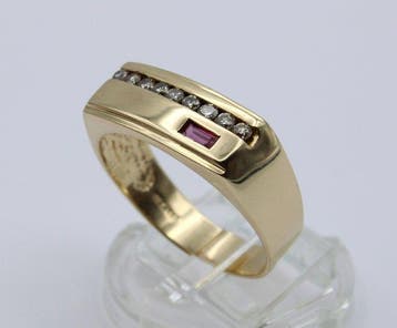 Bague - 14 carats Or jaune Diamant (Naturelle) - Diamant, Nieuw
