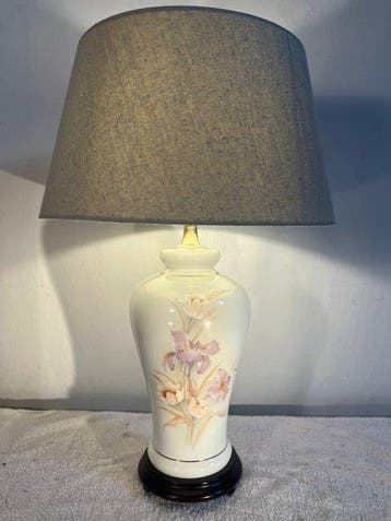 Herda - Tafellamp - Keramiek, Messing, Hout, Textiel