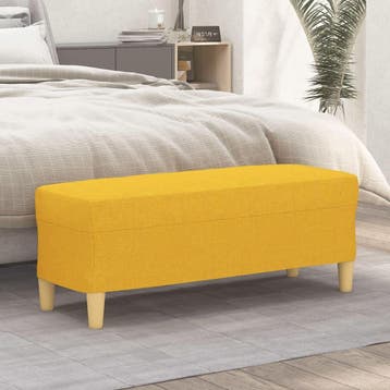 vidaXL Bankje 100x35x41 cm stof lichtgeel, Verzenden, Nieuw