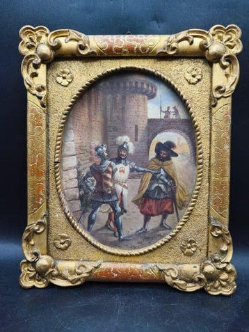 Scuola francese (XIX), Firmato Calley - Cavalieri, Antiek en Kunst
