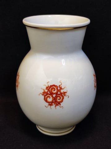 Meissen - Vaas - in Art Deco-stijl 10,7 cm rode Ming-draak, Antiquités & Art