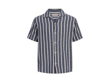 Veiling - Jack &amp; Jones Coba Stripe Resort Shirt Ocean Ca