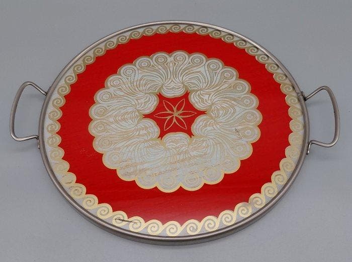Dienblad - Glas - Art- Deco dienblad, Antiek en Kunst, Antiek | Meubels | Tafels