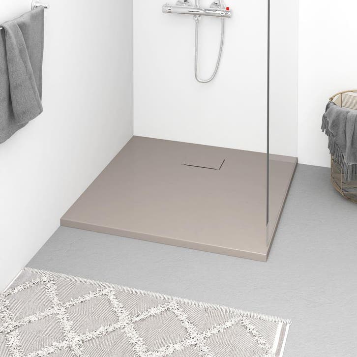 vidaXL Douchebak 90x80 cm SMC bruin, Doe-het-zelf en Bouw, Sanitair, Nieuw, Verzenden
