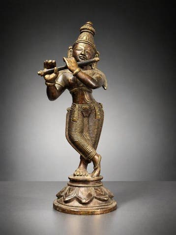 Grote Krishna Venugopala - Zuid-India - 24 cm - Brons -