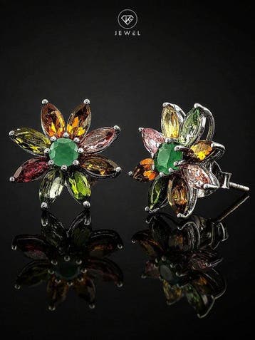 Zonder minimumprijs - Oorbellen Groene smaragd oorbellen -, Nieuw