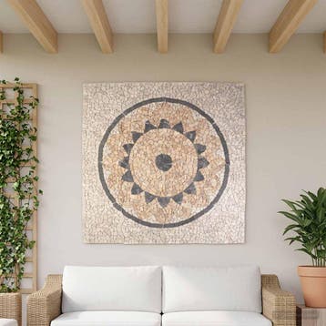 vidaXL Mosaic Tiles Zonnebloem Patroon Meerkleurig 120 x 120, Verzenden, Nieuw