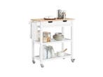 SoBuy FKW68-WN - Keukentrolley - 2 lades - Wit, Verzenden, Nieuw
