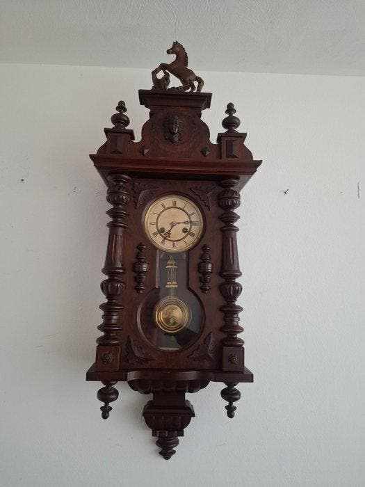 Regulateur wandklok - Junghans - Glas, Messing, Hout -, Antiek en Kunst, Antiek | Klokken