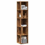 vidaXL Hoekkast 33x33x165 cm bewerkt hout oud houtkleurig, Verzenden