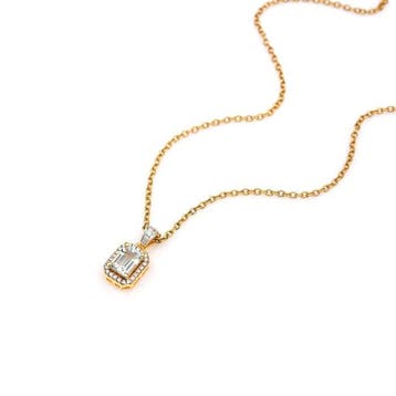 Hanger - 14 karaat Geel goud - 1.00ct. tw. Aquamarijn -