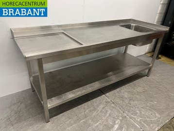 Table dalimentation en inox avec évier, destinée à un, Verzenden