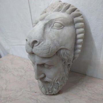 sculptuur, Ercole con pelle di leone - 38 cm - Gips
