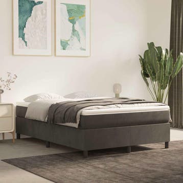 vidaXL Boxspring bed 140x200 cm fluweel donkergrijs, Verzenden, Nieuw