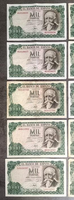 Spanje. - 15 x 1000 Pesetas - Various dates (Zonder