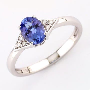 Zonder minimumprijs - Ring - 14 karaat Witgoud - 0.85ct. tw.