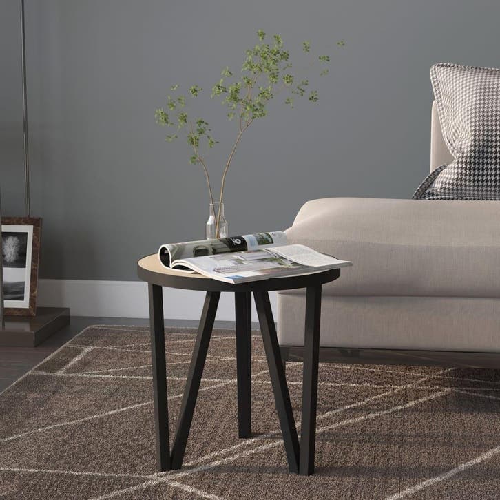 vidaXL Salontafel Ø35 cm MDF sonoma eikenkleurig, Huis en Inrichting, Tafels | Bijzettafels, Nieuw, Verzenden