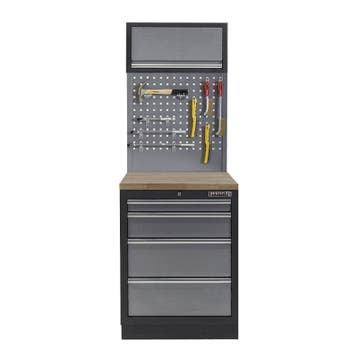 Werkplaatskast met vier laden, hardhouten werkblad +, Doe-het-zelf en Bouw, Werkbanken, Ophalen of Verzenden, Nieuw