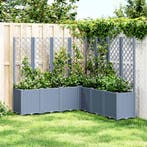 vidaXL Plantenbak met latwerk 160x160x140 cm polypropeen, Verzenden, Nieuw