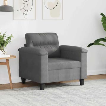 vidaXL Fauteuil 60 cm microvezelstof donkergrijs, Huis en Inrichting, Zetels | Zetels, Verzenden, Nieuw