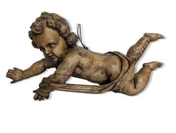 sculptuur, Barok engel - 54 cm - Hout