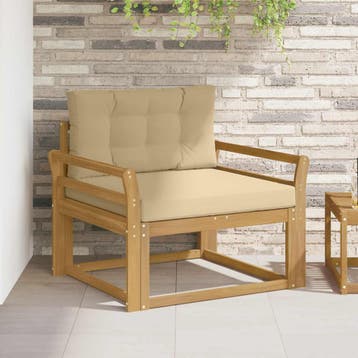 vidaXL Buiten Midden Sofa Polyester Wit, Verzenden, Nieuw