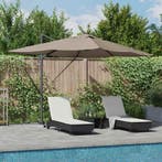 vidaXL Parasol Taupe 352 x 251 x 265 cm Polyester en, Verzenden, Nieuw